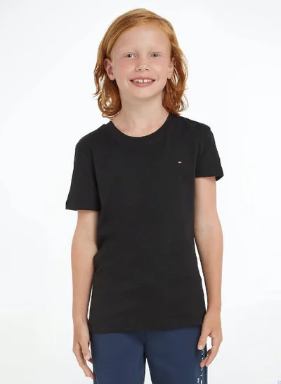 TOMMY HILFIGER Boys' Short Sleeves T-Shirt - Cotton, Black