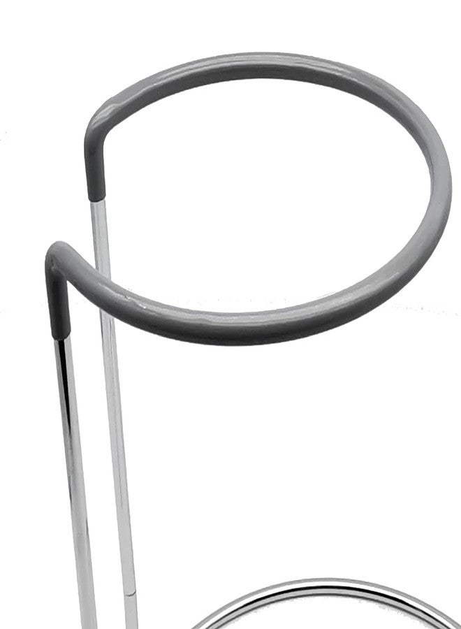Lasenersm Decanter Stand Drying Rack, Grey Metal, 1 Level, Round Base - Image 3