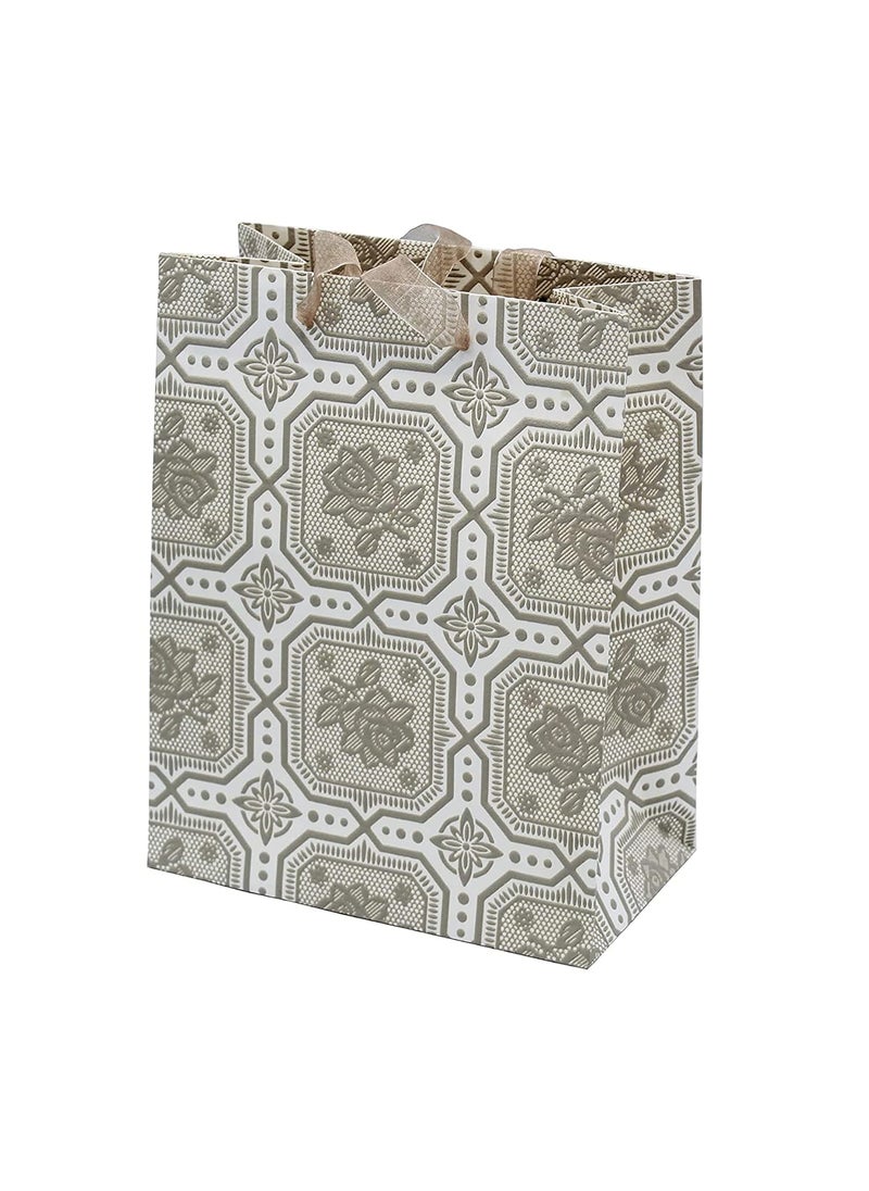 iLife - iLife Gift Bags 12 Pcs Paper Bags with Handles Bulk, Shopping Bags Retail Bags Paper Gift Bags (Light Mehndi) 17.8 * 10.2 * 23CM - Image 1