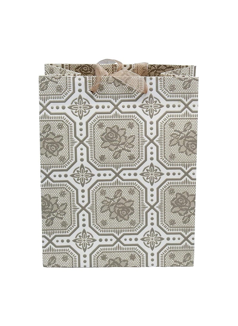 iLife - iLife Gift Bags 12 Pcs Paper Bags with Handles Bulk, Shopping Bags Retail Bags Paper Gift Bags (Light Mehndi) 17.8 * 10.2 * 23CM - Image 1