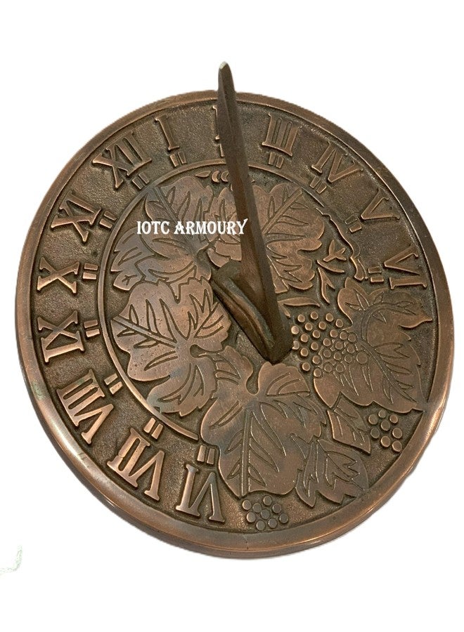 IOTC ARMOURY Decorative Flower Garden Sundial 8" Solid Brass with Verdigris Highlights, Birthday Gift Sundial - Home & Outdoor Decor - Image 4