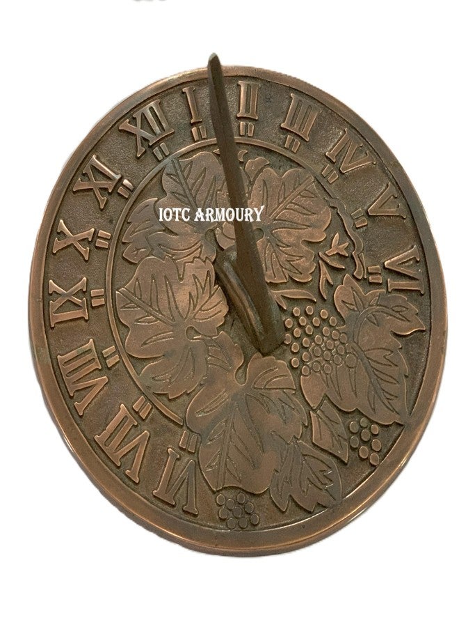 IOTC ARMOURY Decorative Flower Garden Sundial 8" Solid Brass with Verdigris Highlights, Birthday Gift Sundial - Home & Outdoor Decor - Image 2