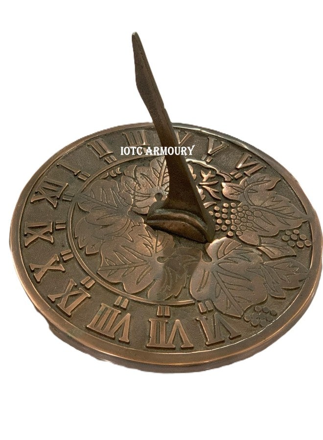 IOTC ARMOURY Decorative Flower Garden Sundial 8" Solid Brass with Verdigris Highlights, Birthday Gift Sundial - Home & Outdoor Decor - Image 3