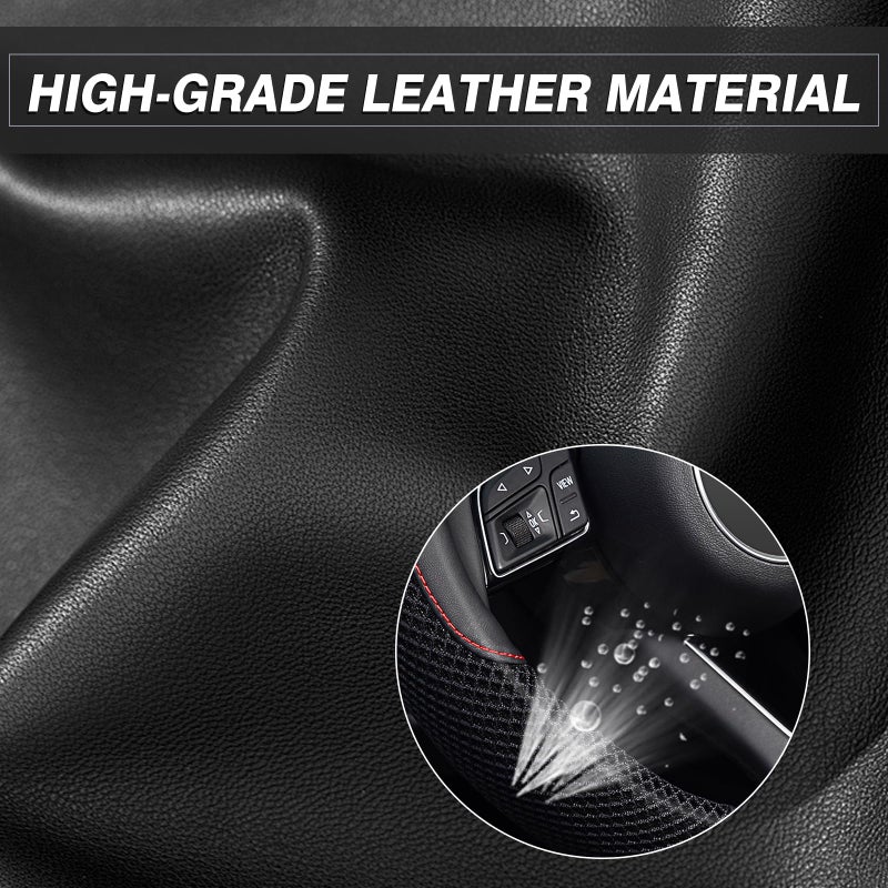 KAFEEK Steering Wheel Cover, Universal 15 inch, Microfiber Leather Viscose, Breathable, Anti-Slip,Warm in Winter and Cool in Summer, Black - Image 5