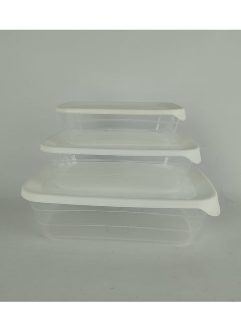 Max Plast Plastic Fridge Container Set, 3 different sized containers with airtight lids