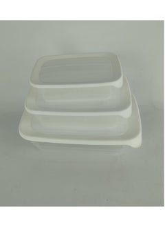 max plast Max Plast Plastic Fridge Container Set, 3 different sized containers with airtight lids  - Image 2