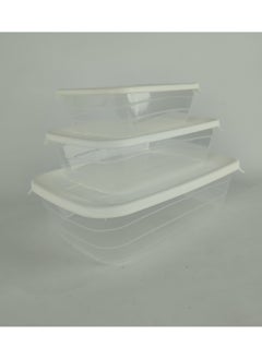 max plast Max Plast Plastic Fridge Container Set, 3 different sized containers with airtight lids  - Image 3