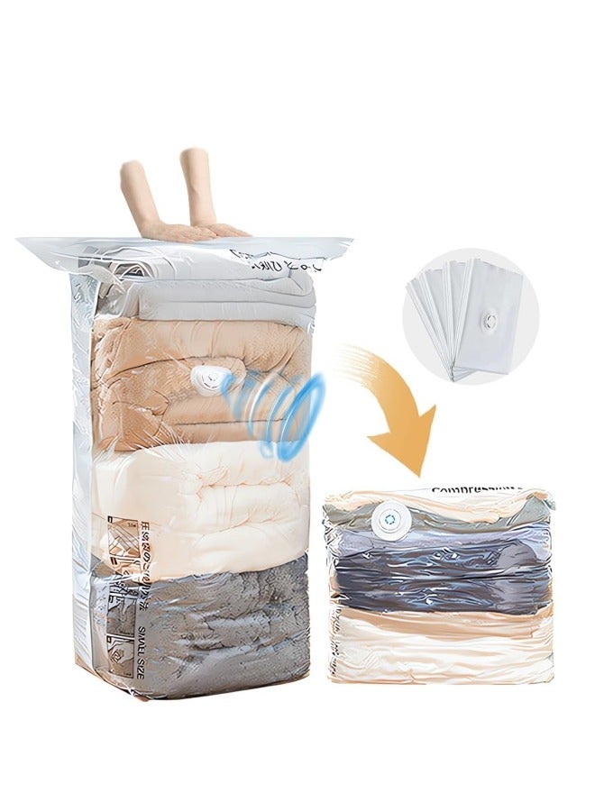 GGEROU 4-Piece Vacuum Storage Bags,No Pump Required,Space Saver Bags,Jumbo Cube bag,Extra Large Vacuum Sealer Bags for Comforters Blankets Bedding Duvet 100x80x32cm - Image 1