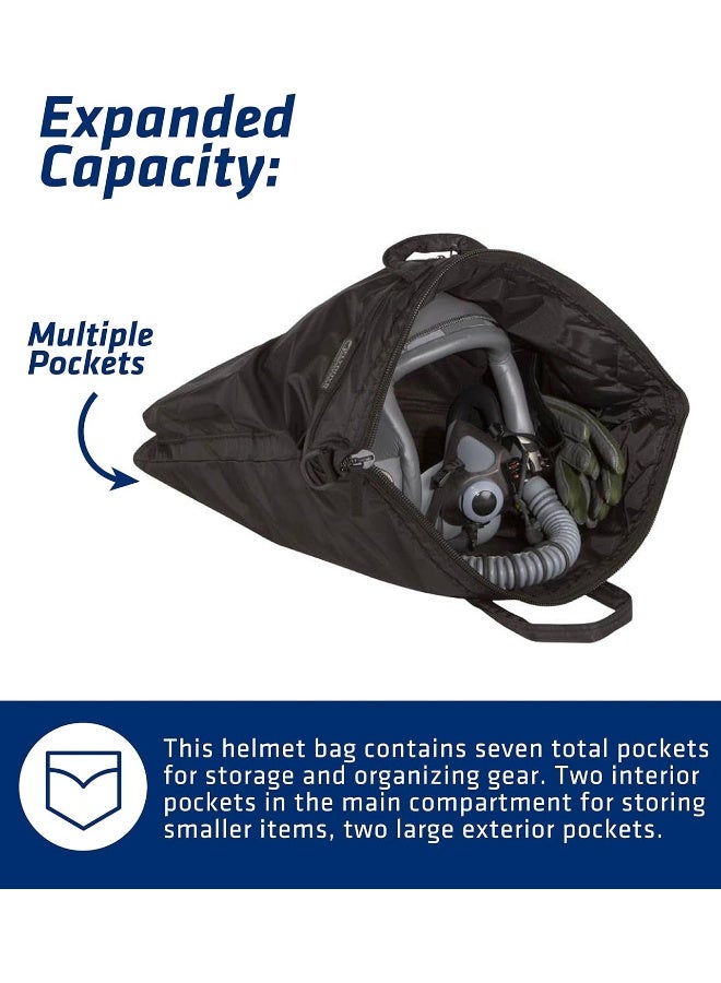 Flyboys FLYBOYS Jumbo Helmet Bag - Fits All Military-Issued & Civilian Flight Helmets - Expanded Capacity, Nylon Shoulder Bag - For Professional Pilots, General Aviation - 19.5 in X 20 in - Black  - Image 3