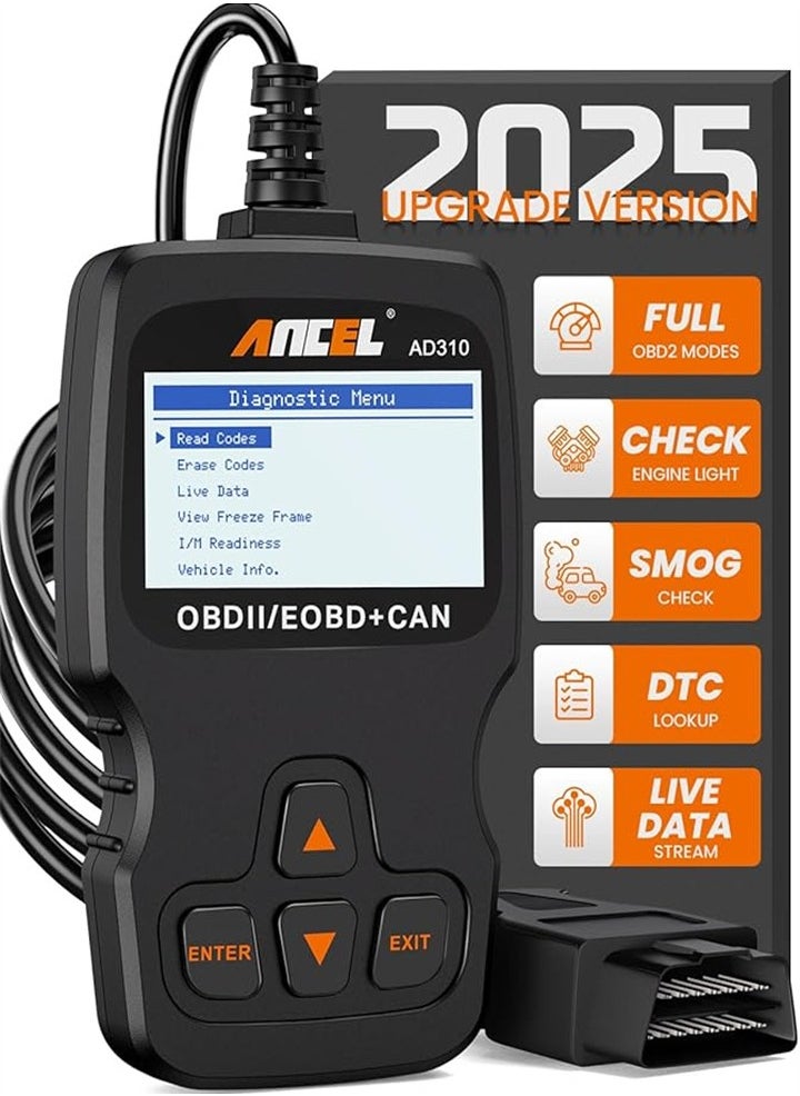 Generic AD310 Classic Enhanced Universal OBD II Scanner Car Engine Fault Code Reader CAN Diagnostic Scan Tool (Black)  - Image 1