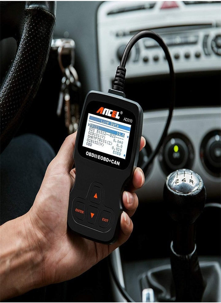 Generic - AD310 Classic Enhanced Universal OBD II Scanner Car Engine Fault Code Reader CAN Diagnostic Scan Tool (Black) - Image 1