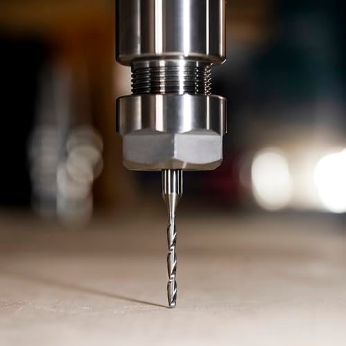 SpeTool Extra Long CNC Spiral Router Bits with Up Cut 1/8 inch Cutting Diameter, 1/4 inch Shank 3 inch Extra Long HRC55 Solid Carbide End Mill for Wood Cut, Carving - Image 5