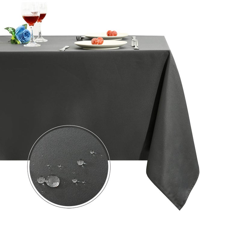 Obstal Rectangle Table Cloth OilProof SpillProof and Water Resistance Microfiber Tablecloth Decorative Fabric Table Cover for Outdoor and Indoor Use Grey 60 x 120 Inch