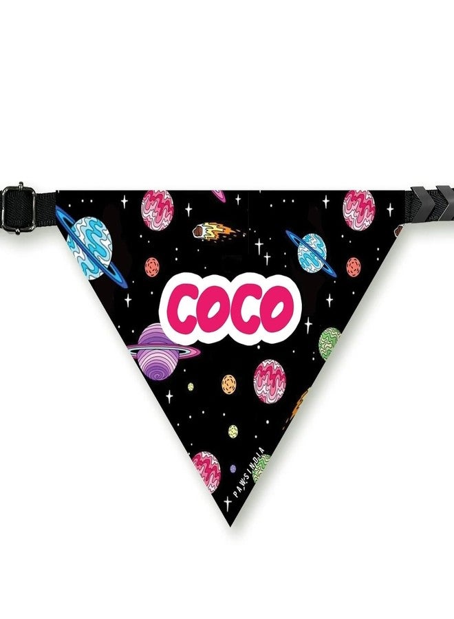 PawsIndia Dog Bandana with Collar Small Medium Large Dogs & Cats 100% Adjustable with Buckle Stretchable Fabric Space Print - Image 1
