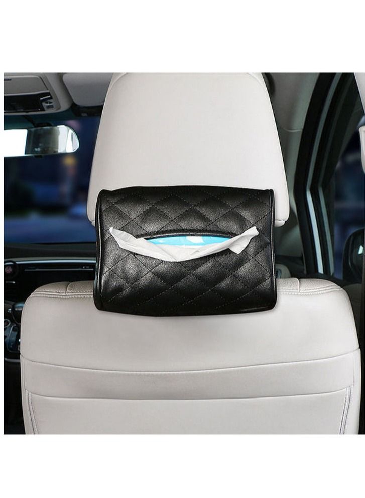 Generic Elegant Car Chair Back Mounted Creative Tissue Holder Leather Case - Image 3