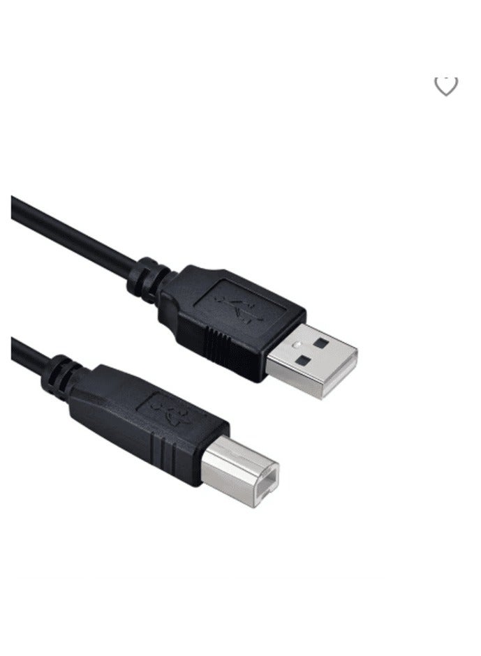 Printer Cable USB 2.0 A-Male To B-Male 1.5M Cord High Speed Scanner Cord Compatible with HP/ Cannon/ Brother/ Samsung/ Dell/ Epson/ Lexmark/ Xerox/ Piano/ Dac - Black - Image 1
