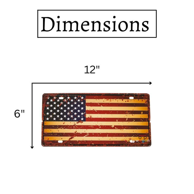 EAZYWAGON "Vintage USA-Flag" Vintage Retro Metal Signs - License Wall Plate, Car Tag - Ideal for Cafe, Restaurant, Shop, Home, Hotel, Club, Office, Living Area - Design Plaque - Image 3