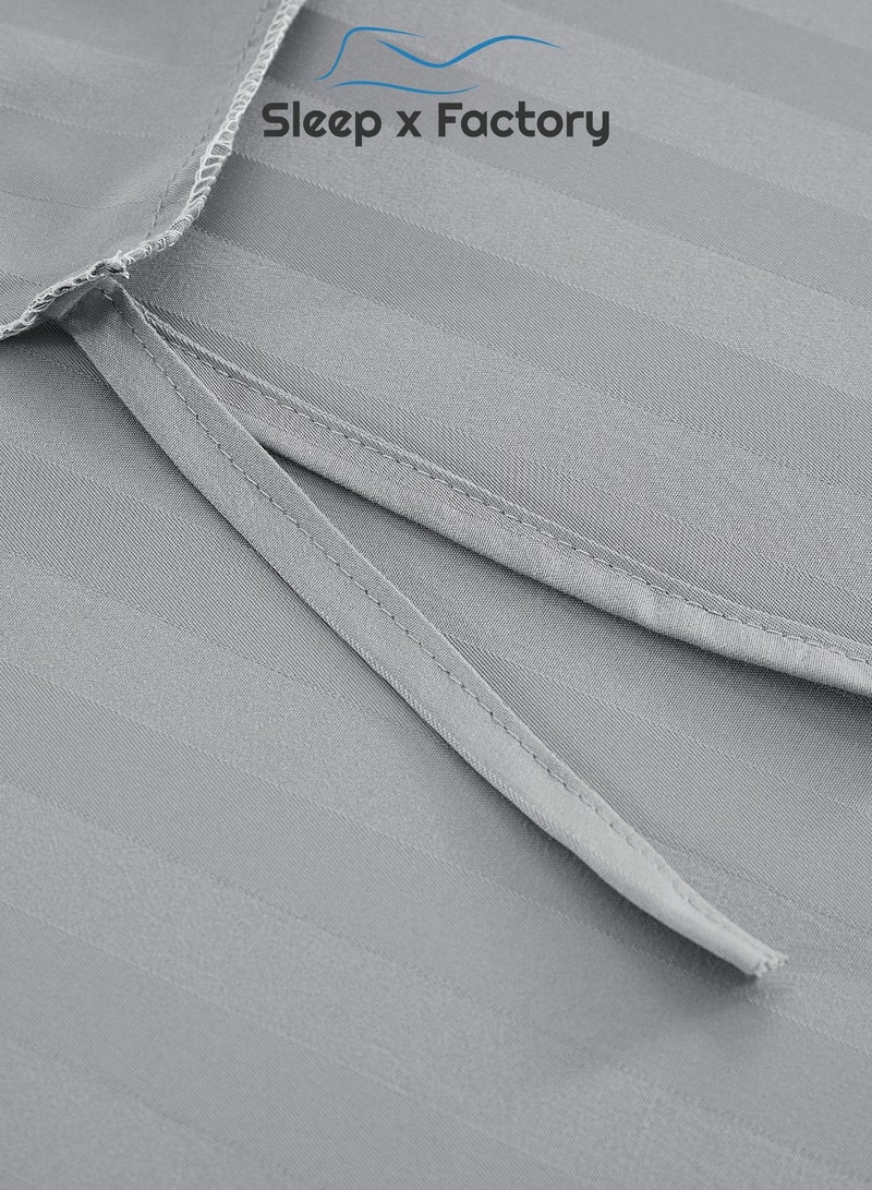 Sleep x Factory Ultimate Hotel Luxury Bedding Bundle – 14 cm Mattress Topper, Striped Comforter Set, 2 Cotton Pillows & Summer Vibes Room Fragrance - Image 2