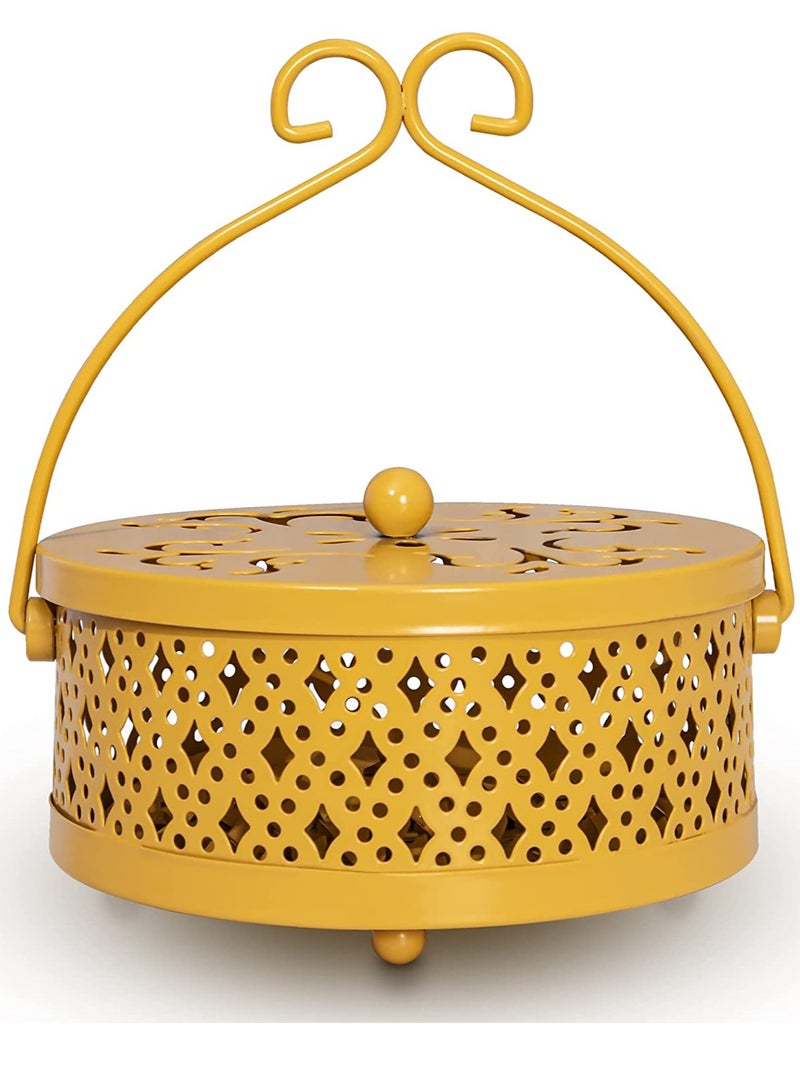 Excefore Mosquito Coil Holder, Retro Portable Mosquito Incense Burner for Home and Camping (Yellow) - Image 1