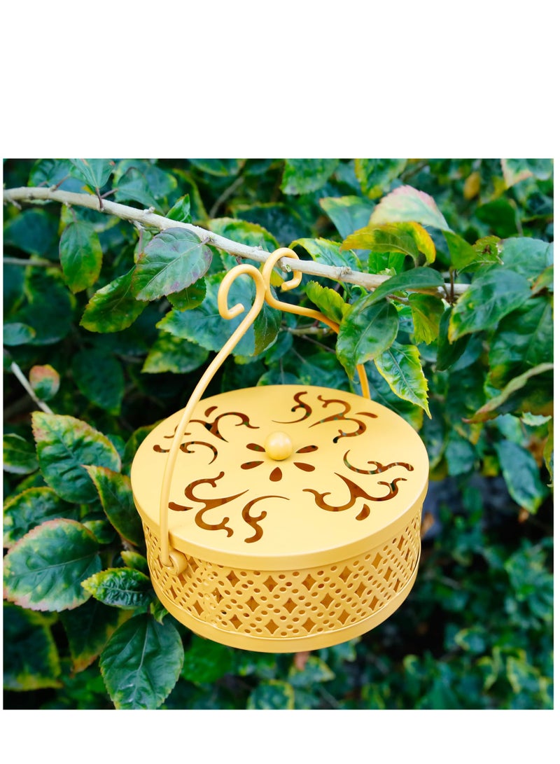 Excefore Mosquito Coil Holder, Retro Portable Mosquito Incense Burner for Home and Camping (Yellow) - Image 3