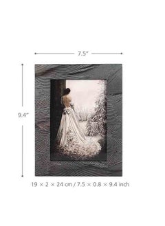 NIBEMINENT Photo Frame With Plume Texture Grey 7.5 X 0.8 9.4inch  - Image 2