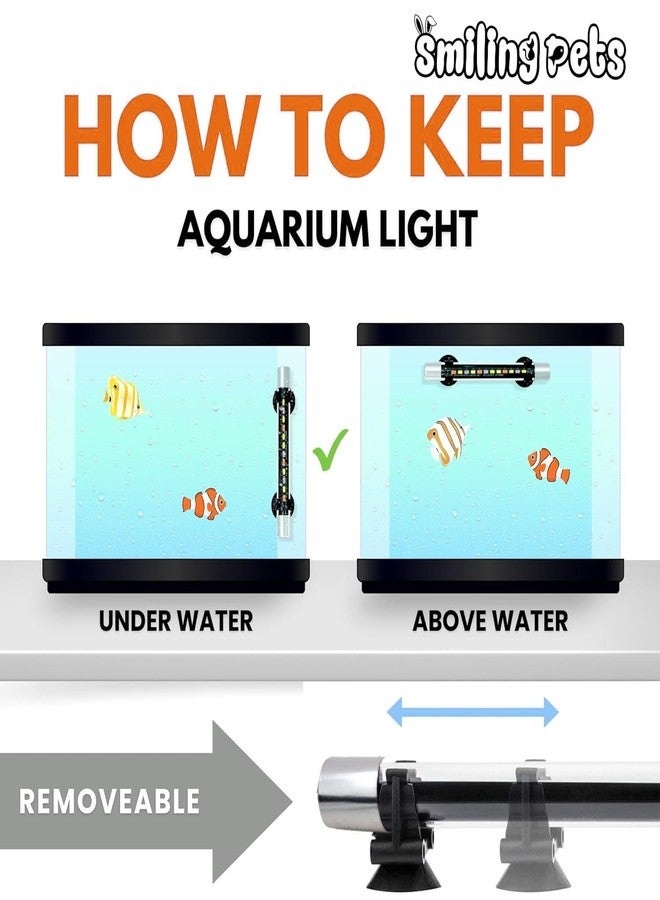 Smiling Pets Multi-Colour Aquarium Fish Tank Light - LED Aquarium Light with Color Changing Switch, Submersible up to 2.5 ft Tank, Mix Color - Image 5