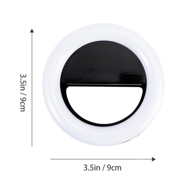 Clip On Selfie Ring Light 9 Brightness Levels 3 Lighting Modes For Streaming Makeup Photography Black - Image 3