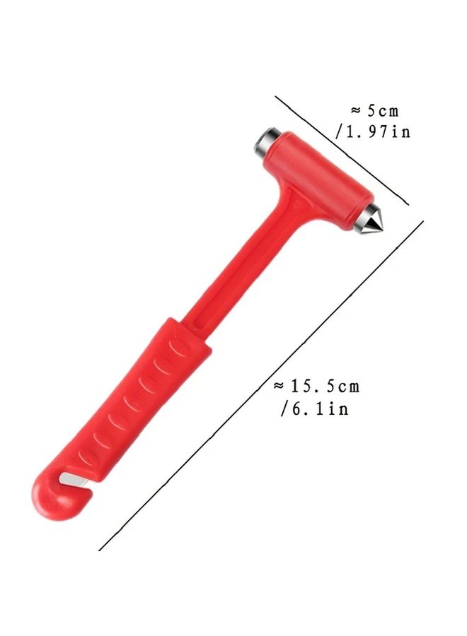 Red 2 in 1 Emergency Escape Hammer Window Breaker Glass Cleaner Fire Safety Tool - Image 4