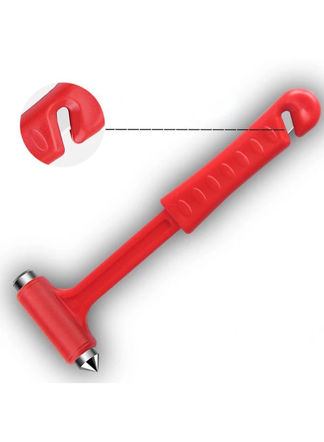 Red 2 in 1 Emergency Escape Hammer Window Breaker Glass Cleaner Fire Safety Tool - Image 3