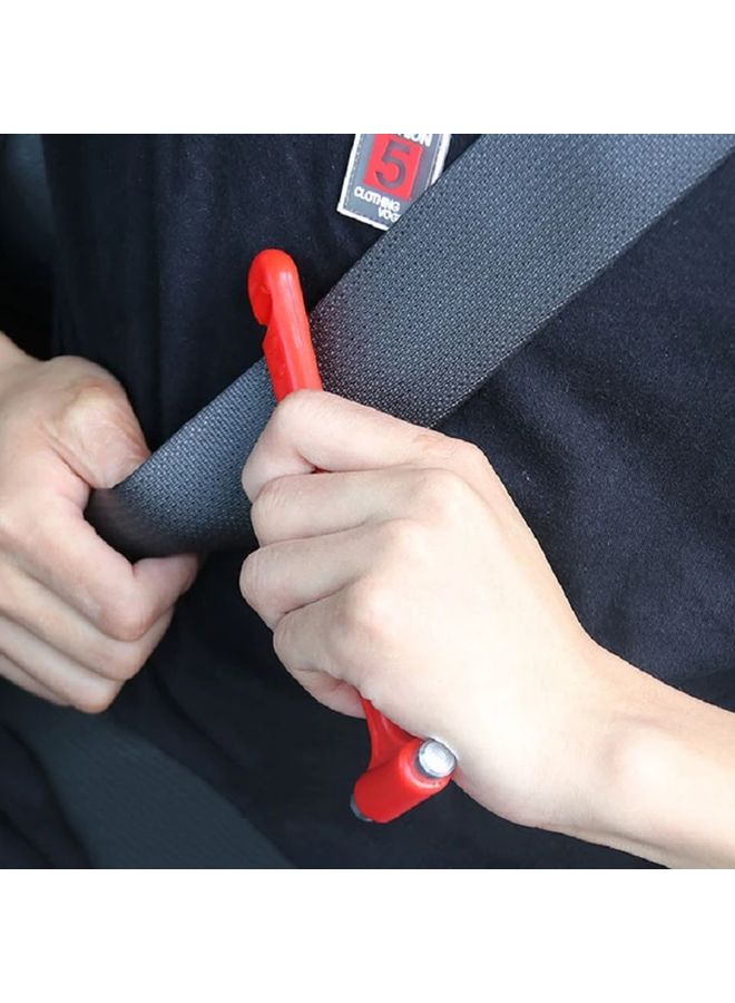 Red 2 in 1 Emergency Escape Hammer Window Breaker Glass Cleaner Fire Safety Tool - Image 5