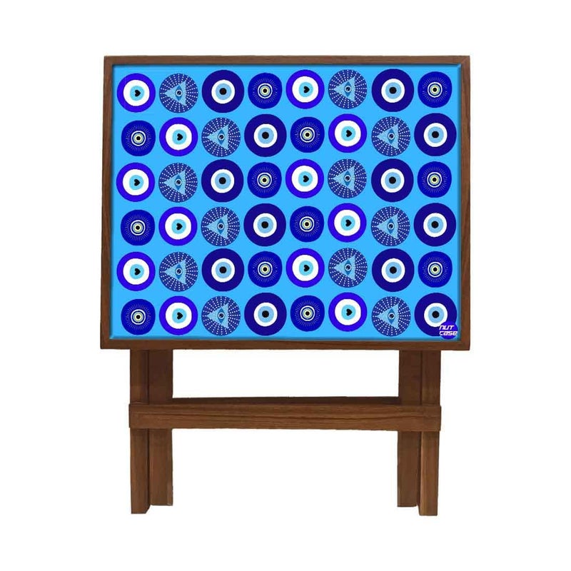Nutcase Wooden Folding Side Table for Living Room Sofa Circle Evil Eye Protector - Image 5