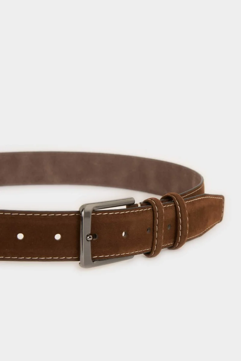 ديفاكتو Man Rectangle Clasp Faux Leather Classic Belt