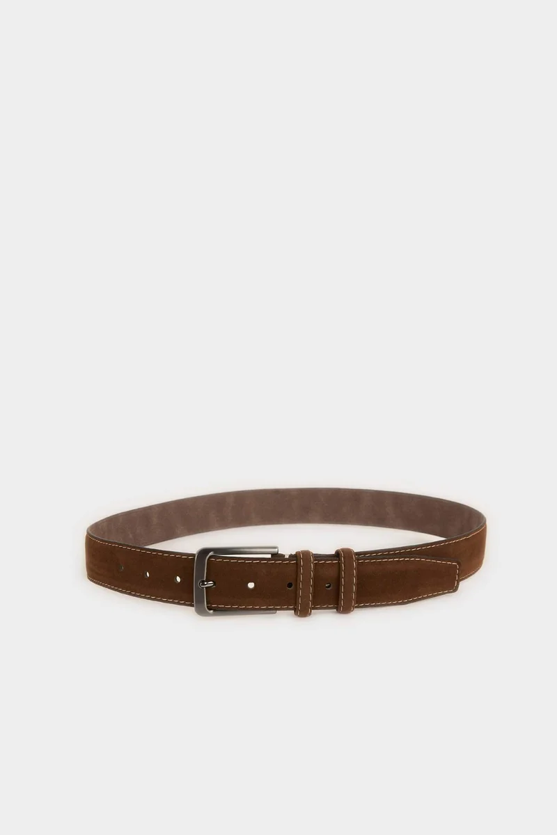 ديفاكتو Man Rectangle Clasp Faux Leather Classic Belt