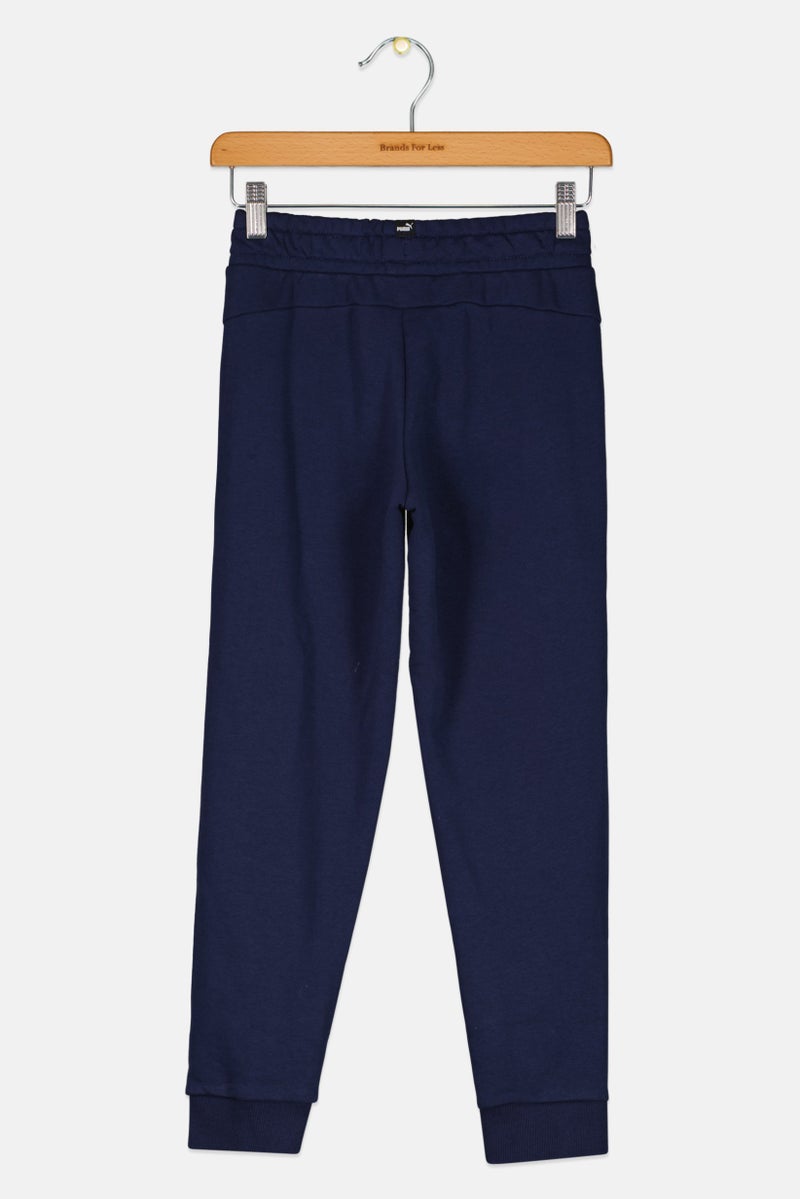 PUMA Kids Boy Sportswear Fit Brand Logo Drawstring Sweatpants, Navy Blue  - Image 2