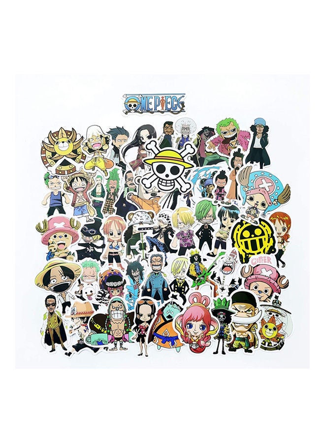 NIBEMINENT Polyester Luffy One Piece Jolly Roger Pirate Flag - with Straw Hat for Anime Room Decor 50 pcs Waterproof Collectibles Stickers - Image 2