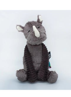 Les Deglingos Grosbisou the Rhino Plush Toy - Soft & Cuddly Grey Rhino for Kids, Perfect Comfort Plush Animal, Safe from Birth  - Image 1