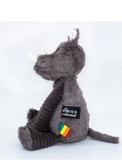 Les Deglingos Grosbisou the Rhino Plush Toy - Soft & Cuddly Grey Rhino for Kids, Perfect Comfort Plush Animal, Safe from Birth  - Image 2