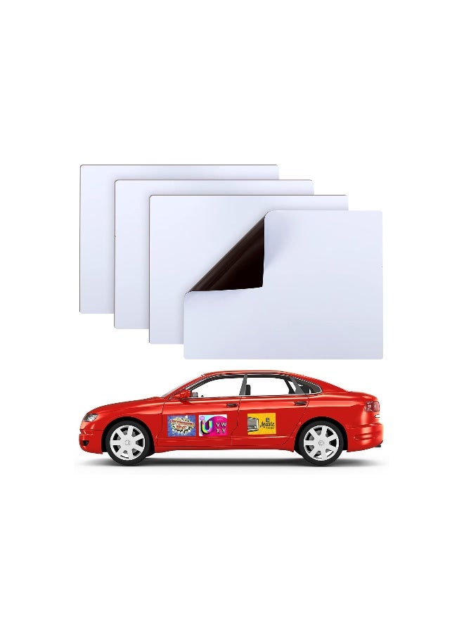 Rewritable Magnetic Message Board Set - Blank Car Magnets with Rounded Corners for Business Advertising, Logo Covering (12" x 17", 11.7" x 8.27") - 4 Pack for HOA Use - Image 1