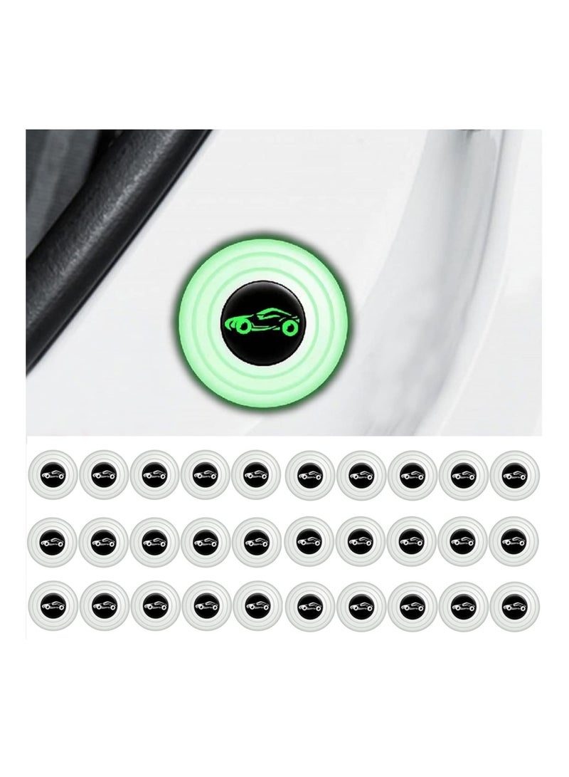 SYOSI Car Door Shock Absorber Anti-Collision Gasket Silicone Luminous Sound Insulation and Shock-Absorbing Gasket Fit for Car Gasket Parts (White) 30PCS - Image 1