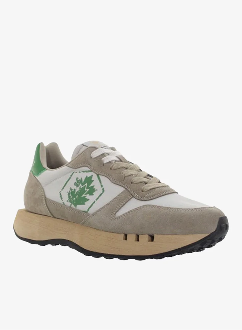 Lumberjack Men’s Suede & Leather Casual Sneaker – Beige/Grey with Green Accent | Premium Lumberjack Comfort & Urban Style