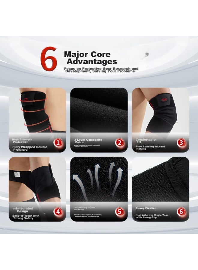 Li-Ning Li-ning Elbow Guard, Specialized For Tennis Elbow, Protective Gear For Men, Fitness, Sports, Badminton, Warmth, Joint Protection Sleeve, Bench Press Elbow Guard - Image 3