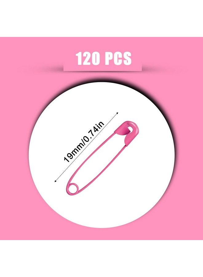 KINBOM 120 Pcs 19Mm Safety Pins Mini Safety Pins Metal Small Safety Pins For Art Craft Sewing Jewelry Making (Pink) - Image 3