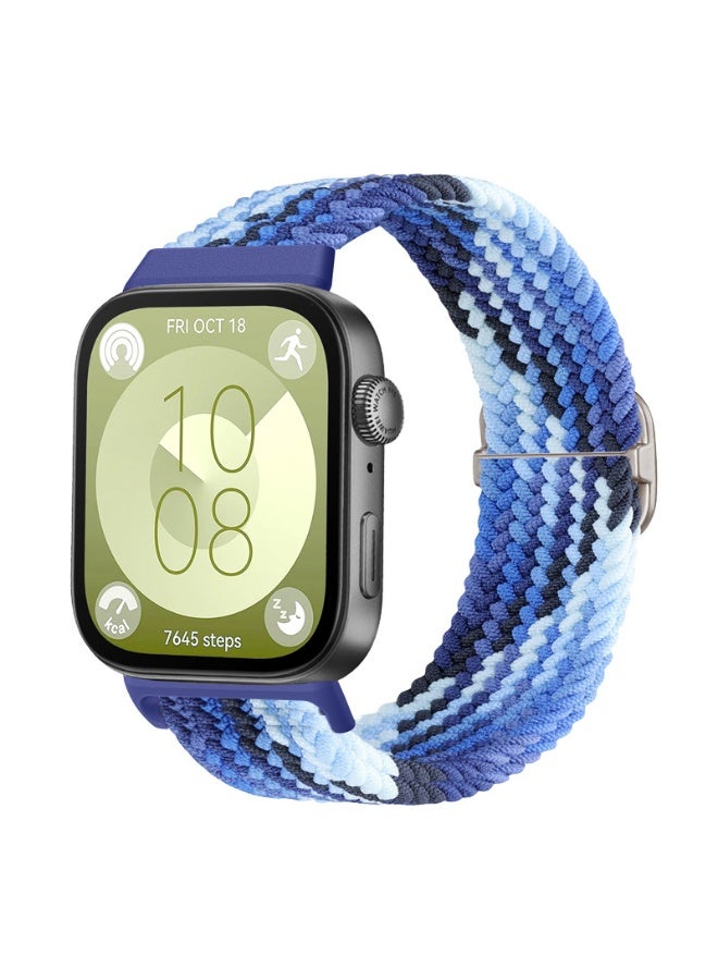 سوار نايلون قابل للتعديل بإبزيم منزلق لساعات هواوي فيت 3 / فيت 4 / فيت 4 برو - سوار بديل من البوليستر المسامي وحلقة السيليكون - Image 1