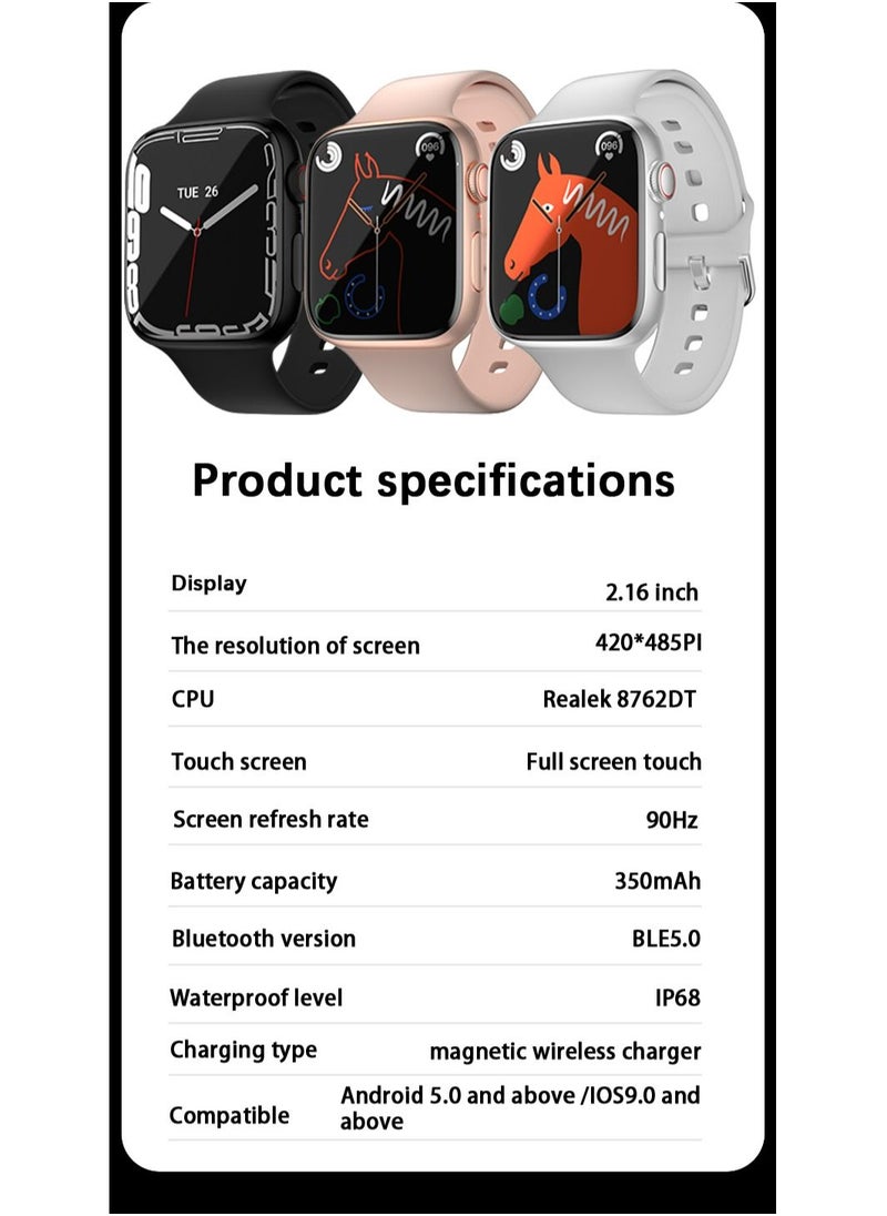 GULFLINK - Smart Watch for Android and iOS Phones Compatible with Apple iPhone and Samsung Pink - Image 1