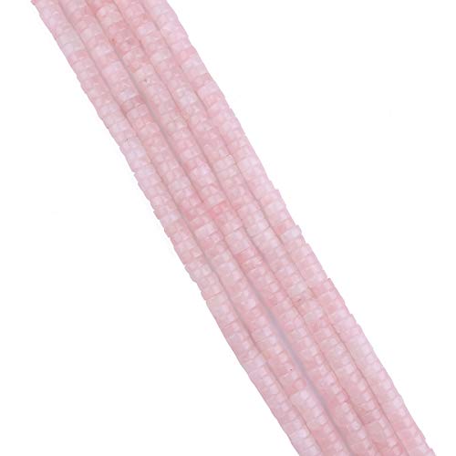 BEADIA Natural Rose Quarts Crystal Spacer Beads Caps Loose Semi Gemstone for Beading Jewelry Making 6mmx3mm 38cm - Image 3