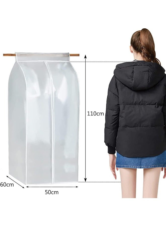 2PCS Clothes Rail Cover, Clothing dust cover Clear Showerproof with Zipper, Hanging Coat Protector Bags for Open Closet, Prevent Insects and Dust From Staining Clothes(60x 50x 110cm)  - Image 2