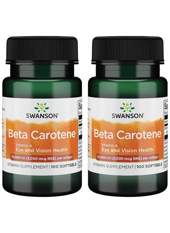 SWANSON Beta Carotene (Vitamin A) Skin Eye Immune System Health Antioxidant Support 10000 Iu (3000 Mcg) 100 Sgels (2 Pack) - Image 2