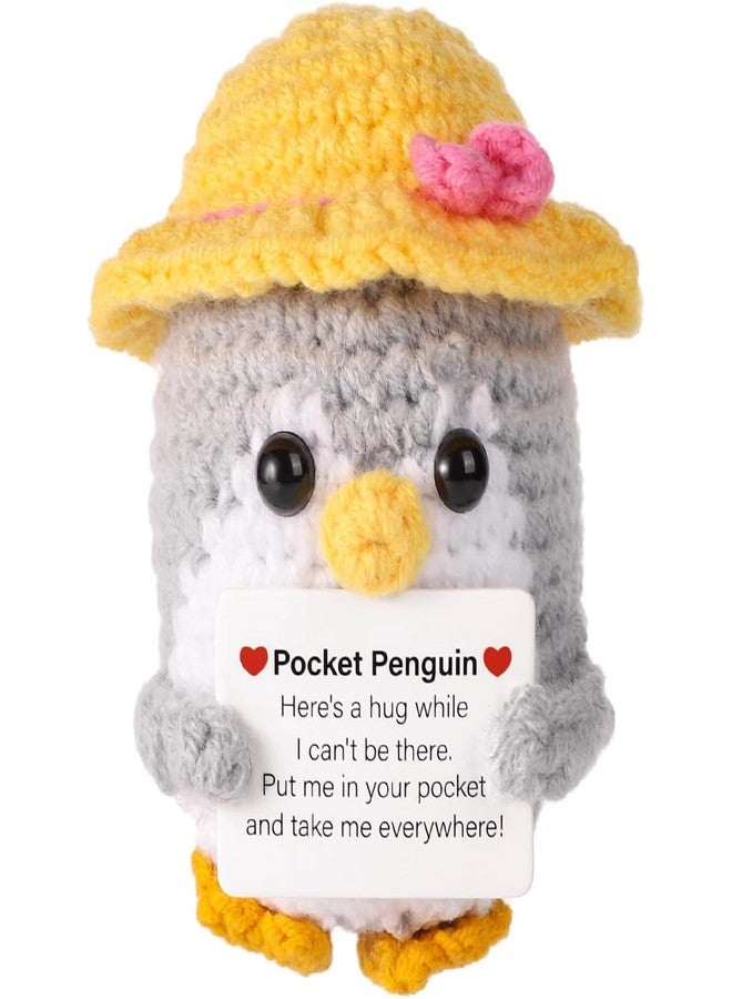 CartHome ألعاب كروشيه من كارت هوم، هدية دعم عاطفي على شكل بطريق للنساء، دمية بطريق هدية للنساء مع بطاقة تحمل رسالة إيجابية، مناسبة للرجال والنساء، هدية لأعياد الميلاد والعطلات. - Image 1