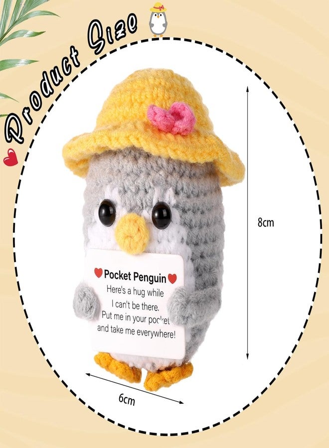 CartHome ألعاب كروشيه من كارت هوم، هدية دعم عاطفي على شكل بطريق للنساء، دمية بطريق هدية للنساء مع بطاقة تحمل رسالة إيجابية، مناسبة للرجال والنساء، هدية لأعياد الميلاد والعطلات. - Image 2