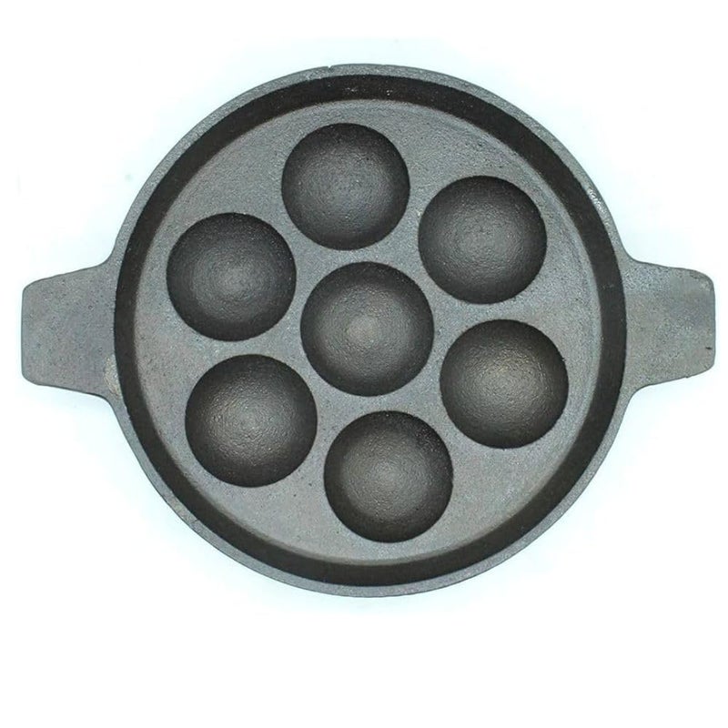 MUD N POT Pit Paniyaram pan with Glass lid appe panpattu pan 7 Cup deep panInduction FriendlyNaturally Non Stick 100 Non StickNo Chemical Coating - Image 1